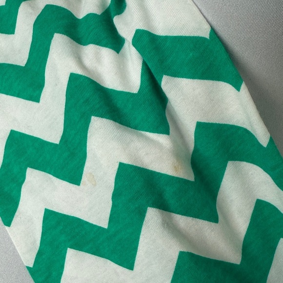 Green and White Chevron Infinity Scarf - Picture 4 of 4